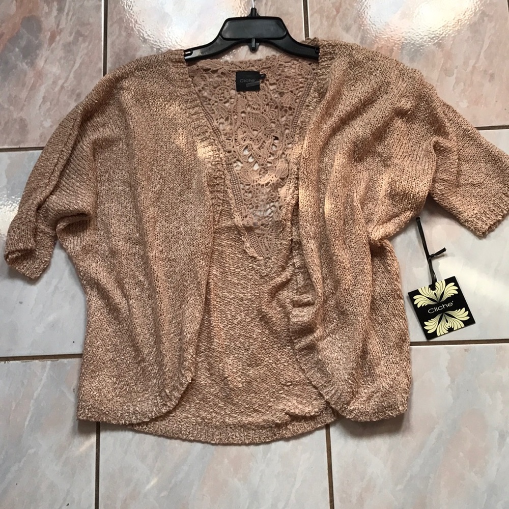 Cliche cropped sleeve sweater cardigan  M